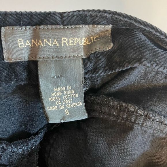 VTG Banana Republic High Waisted Wide Leg Corduroy Pants in Black | SZ 8 - Picture 6 of 7